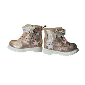 Wonder Nation Metallic Gold Star High Top Combat Boots
